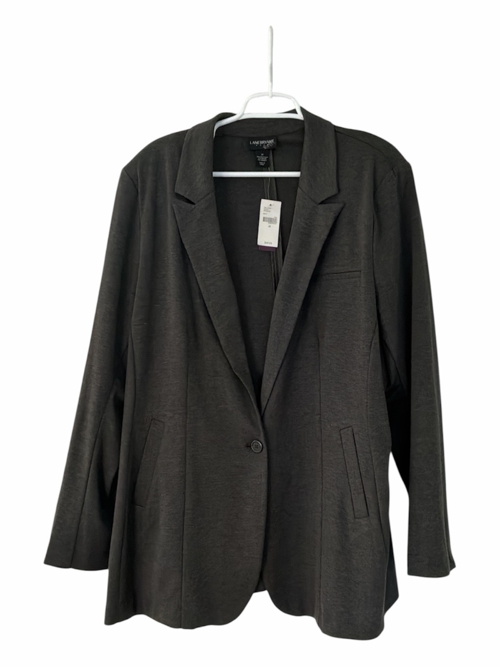 Lane Bryant One Button Blazer Womens Plus Size 24 Gray Career NWT